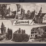 Ansichtskarte Eisenach Thüringen Georgenkirche Lutherdenkmal Rathaus Wartburg