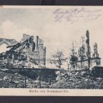 Ansichtskarte Rennenanville Frankreich Zerstörte Kirche im 1. Weltkrieg Feldpost
