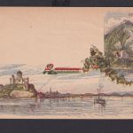 Ungarn Litho Ganzsache 5 Kreuzer Visegrad Stadt Donau Brücke