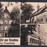 Ansichtskarte Gnadau Sachsen Anhalt Zinzendorfhaus Pfarrhaus Anstaltsgebäude