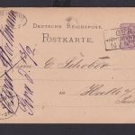 Deutsches Reich Ganzsache 5 Pfg Adler Krone R3 GERA FÜRSTENTH REUSS JL Halle