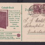 Deutsches Reich Brief MEF 15 Pfg. Germania Paar Sulzbach Reklame Karte Buch nach