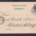 Briefmarken Neisse Deutsches Reich K2 auf Ganzsache 5 Pfg. n Höhscheid Solingen