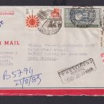 Flugpost airmail Calcutta Indien n. Eching am Ammersee R-Zettel Aus dem Ausland