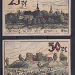 Banknoten Geldscheine Notgeld Rietberg Westfalen 5 Scheine 0,25 - 5 Mark