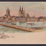 Litho Ansichtskarte Köln Rhein NRW Künstlerkarte Halt gegen das Licht Wiesdorf