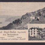 Ansichtskarte Rigi Staffel Schweiz Rigi Kaltbad Gastronomie Hotel Rogi Bahn