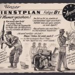 Ansichtskarte Scherzkarte Unser Dienstplan Militär ab Allendorf Hessen n.