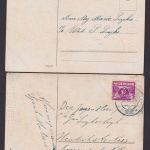 Ansichtskarte Lot Sammlung 2 Karten Jugendstil UhrenZierkarten m. Goldauflage