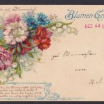 Ansichtskarte Duftkarte Künstlerkarte Blumengrüße mit Blumenduft Spruch ab Posen
