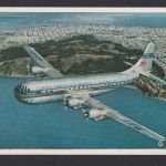 Ansichtskarte Flugzeug der Pan American World Airways n. Frankfurt Main Hessen