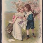 Duftkarte Ansichtskarte Postkarte mit Blütenduft Kinder Verlag J. C. Schmidt