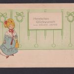 Ansichtskarte Jugendstil Künstlerkarte Neujahrsgruß 1909