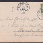 Jugendstil Ansichtskarte Künstlerkarte Glitzer Junge Dame ab Ansbach Bayern nach