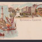 Litho Ansichtskarte Genova Genua Italien Lanterna Denkmal Vitto Emanuele
