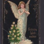 Ansichtskarte Künstlerkarte Weihnachtsgruß Engel Schmuckkarte Goldauflage ab