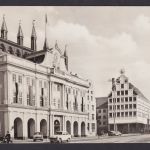 Ansichtskarte Rostock Mecklenburg Vorpommern Rathaus Haus Sonne Gastronomie