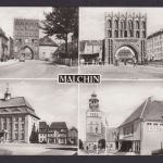 Ansichtskarte Malchin Mecklenburg Vorpommern Steintor Kalensches Tor Rathaus