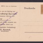 Deutsches Reich Privatganzsache Dank für Hindenburg Spende Porträt Hindenburg
