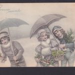 Ansichtskarte Neujahr Künstlerkarte Sign. Bonne Annee Kinder Winter Schnee