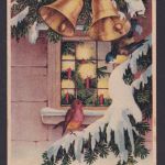 Ansichtskarte Weihnachten Tannen Vogel Glocken n. Berlin 1949