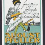 Künstler Ansichtskarte Reklame Werbung August Pfüller Frankfurt a. Main Strümpfe