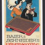 Künstler Ansichtskarte Reklame Werbung Baier & Schneiders Ledernotes Heilbronn