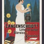 Künstler Ansichtskarte Reklame Werbung Langscheids Litterarischer Abreiss