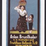 Künstler Ansichtskarte Reklame Werbung Anton Brunthaler Fruchthaus München