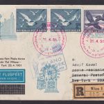 Österreich Flugpost Air Mail Brief gute R Flugkarte Wien via Milano New York USA
