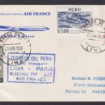 Flugpost Air Mail Brief Boing 707 Air France Lima Peru 25.6.1960