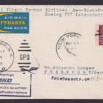 Flugpost Air Mail Brief Lufthansa Boeing 707 Erstflug New York USA Frankfurt