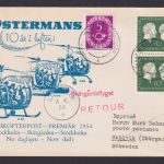 Flugpost Air Mail Helikopter Post MIF Posthorn Hamburg Skälvik Schweden 1954
