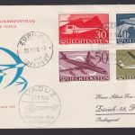 Flugpost Brief Air Mail Liechtenstein Helikopter Sonderflug Vaduz Zürich Schweiz