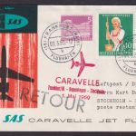 Flugpost Brief Air Mail Erstflug SAS Caravelle Frankfurt Kopenhagen Stockholm