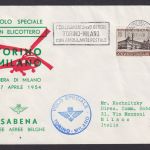 Flugpost Brief Air Mail Italien seltener Hubschrauber Helikopter Beleg Sabena