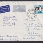 Flugpost Brief Air Mail Belgien Sabena Caravelle Brüssel Athen Griechenland