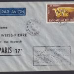 Flugpost Brief Air Mail Asien Vietnam Erstflug Saiggon Paris Frankreich 1.4.1955
