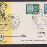 Polarpost Flugpost Brief Air Mail Norwegen SAS Kopenhagen Tokio via Nordpol