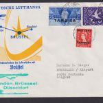 Flugpost Brief Air Mail Lufthansa Wiederaufnahme Luftverkehr mit Brüssel Tangier