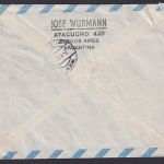 Flugpost Brief Air Mail Argentinien Lufthansa 627 mit gezähntem Leerfeld 1956