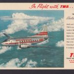 Flugpost Air Mail tolle selt. Flugkarte TWA Trans World Airlines Martin Skyliner