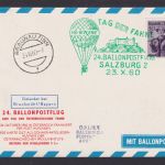 Ballon Flugpost Brief Air Mail Österreich Postflug Tag der Fahne tolle Künstler