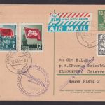 Flugpost Brief Air Mail KLM Dienst Amsterdam Klagenfurt Österreich Zuleitung DDR