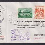 Flugpost Brief Air Mail KLM Erstflug Amsterdam Houston Texas USA 3.9.1957