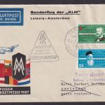 Flugpost Brief Air Mail KLM Sonderflug Leipzig Amsterdam auf tollem Umschlag
