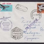 Flugpost Brief Air Mail Brüssel Belgien Malaga Spanien Sabena 1962