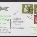 Flugpost Brief Air Mail Sabena Brüssel Warschau Polen Bund Freudenstadt