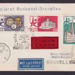 Flugpost Brief Air Mail Ungarn Legijarat Budapest Brüssel Eilbote 18.7.1958