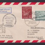 Flugpost Brief Air Mail Sabena Brüssel Budapest Ungarn DDR Zuleitung ab Berlin
